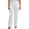 Mango Fiona Raw Hem Crop Flare Jeans In White
