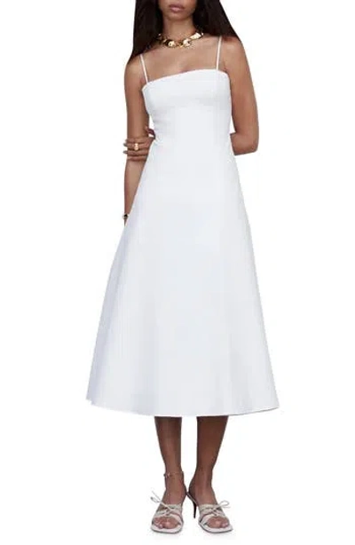 Mango Fit & Flare Cotton Midi Dress In Multi