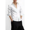 Mango Fitted Button-up Shirt In White