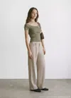 Mango Fitted Crop Top In Green