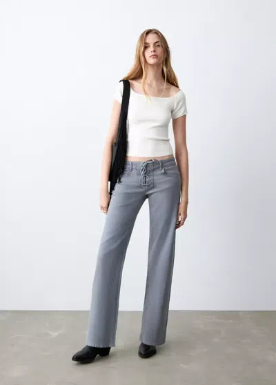 Mango Fitted Crop Top In White