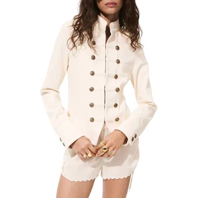 Mango Fitted Denim Jacket In Neutral