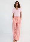 Mango Fitted Fine-knit Polo In Pink