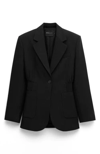 Mango Fitted Jacket In Black