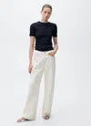Mango Matilda Medium-rise Straight-fit Jeans White In Dark Navy
