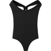 Mango Fitted Open Back Bodysuit In Black