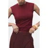 Mango Fitted Sleeveless Top In Burgundy