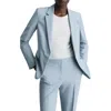 Mango Fitted Suit Jacket Sky Blue In Blue