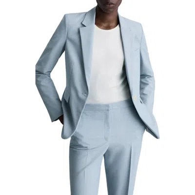 Mango Fitted Suit Jacket In Blue