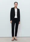 Mango Fitted Suit Jacket Black
