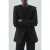 Mango Fitted Suit Jacket In Black
