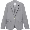Mango Fitted Suit Jacket In Gray