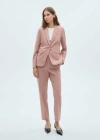 Mango Fitted Suit Jacket Pastel Pink