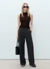 Mango Fitted Top With Gathered Shoulder Chocolate