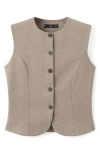 Mango Fitted Vest In Neutral