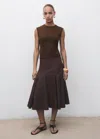 Mango Fitted Sleeveless Top In Brown