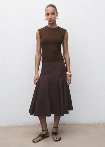 Mango Fitted Vest Top Brown