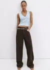 Mango Fitted V-neck Top In Sky Blue