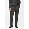 Mango Flannel Drawstring Joggers In Charcoal