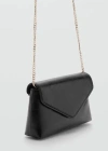 Mango Flap Chain Bag Black In Black