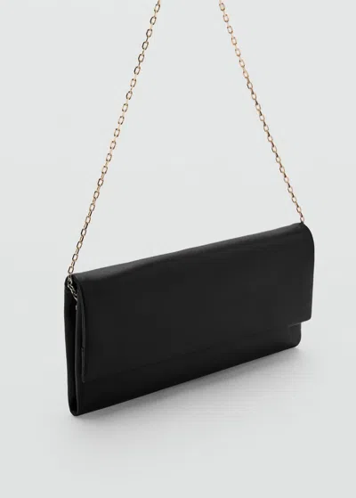 Mango Flap Leather Bag Black