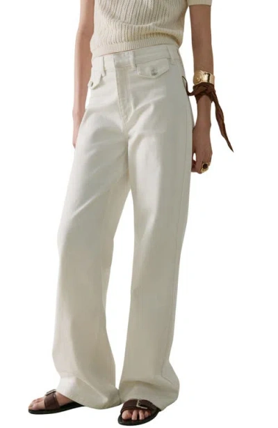 Mango Flap Pocket Jeans In Neutral