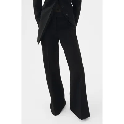 Mango Flare Leg Pants In Black