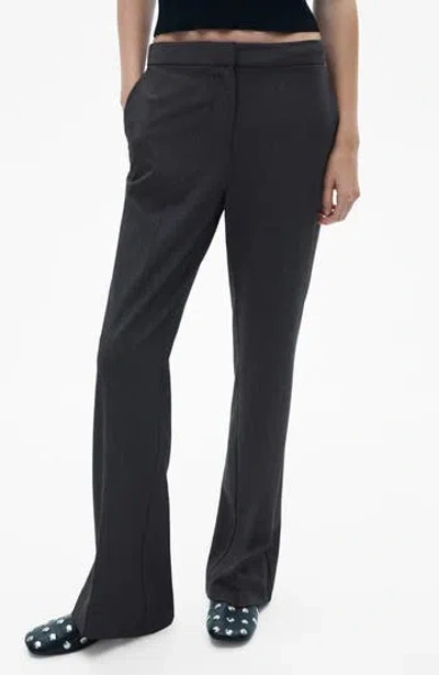Mango Flare Leg Suit Pants In Gray