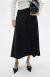 Mango Flare Maxi Skirt In Black