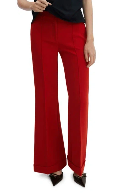 Mango Women's Mid-rise Flared Pants In Red