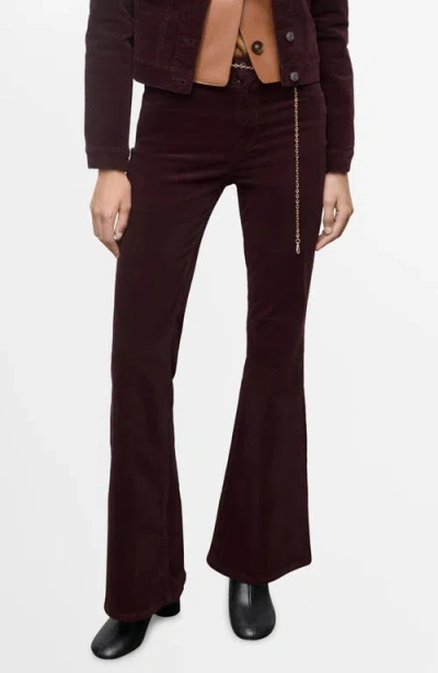 Mango Velvet Flared Jeans In Animal Print