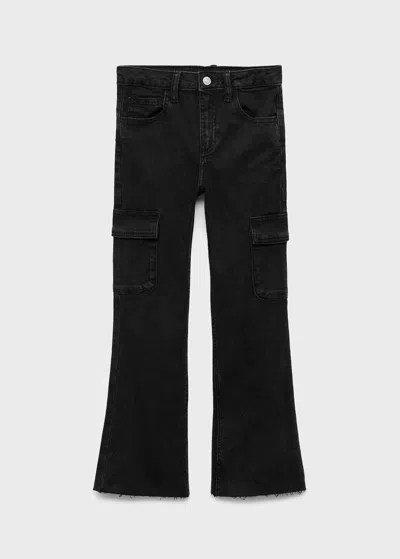 Mango Jean Cargo Flare Black Denim - Enfants - 13-14 Ans -  Kids