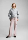 Mango Kids' Flared Cargo Jeans In Light/pastel Purple