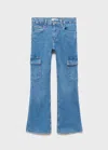 Mango Jean Cargo Flare Bleu Moyen - Enfants - 10 -  Kids In Blue