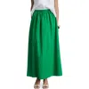 Mango Flared Cotton Midi Skirt In Green