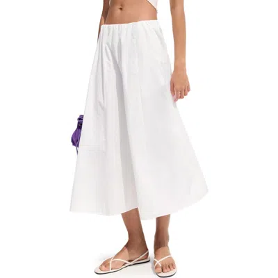 Mango Flared Cotton Midi Skirt In White