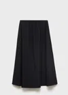 Mango Flared Cotton Skirt Black