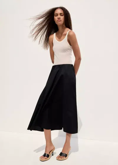 Mango Flared Cotton Skirt In Black