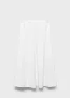 Mango Flared Cotton Skirt White In White