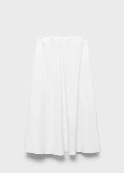 Mango Flared Cotton Skirt White