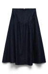 Mango Flared Denim Skirt