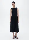 Mango Flared Dress With Gathered Body Black