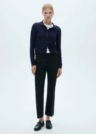 Mango Flare Fluid Trousers Black
