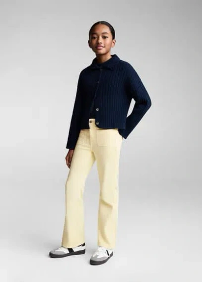 Mango Kids' Flared Jeans With Pocket Pastel Yellow