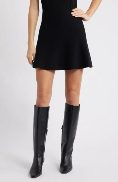 Mango Flared Knit Skirt In Black