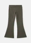 Mango Flared Leggings Khaki In Green