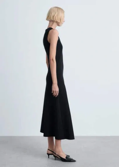 Mango Flared Midi-dress Black