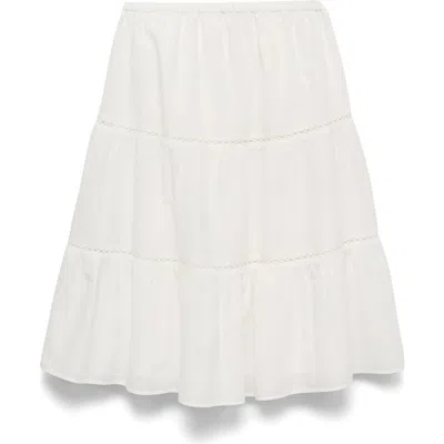 Mango Flared Midi Skirt In Neutral