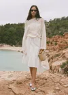 Mango Flared Midi Skirt White