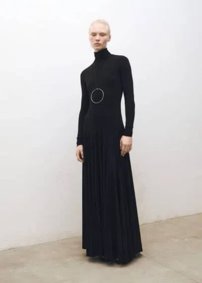 Mango Flared Ponte Dress Black